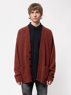 Nudie Jeans Manne Alpaca Cardigan Brick Red - Mildblend Supply