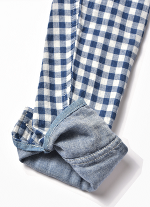 Pure Blue Japan 2215-2 Double Gauze Work Shirt indigo block check