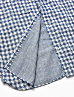 Pure Blue Japan 2215-2 Double Gauze Work Shirt indigo block check