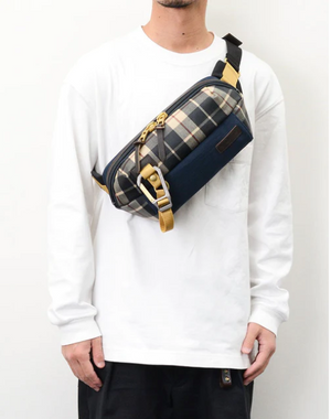 Master-Piece Link Waist Bag Beige Plaid