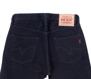 Iron Heart 555S-142ib  14oz Selvedge Denim Super Slim Cut Jeans - Indigo/Black