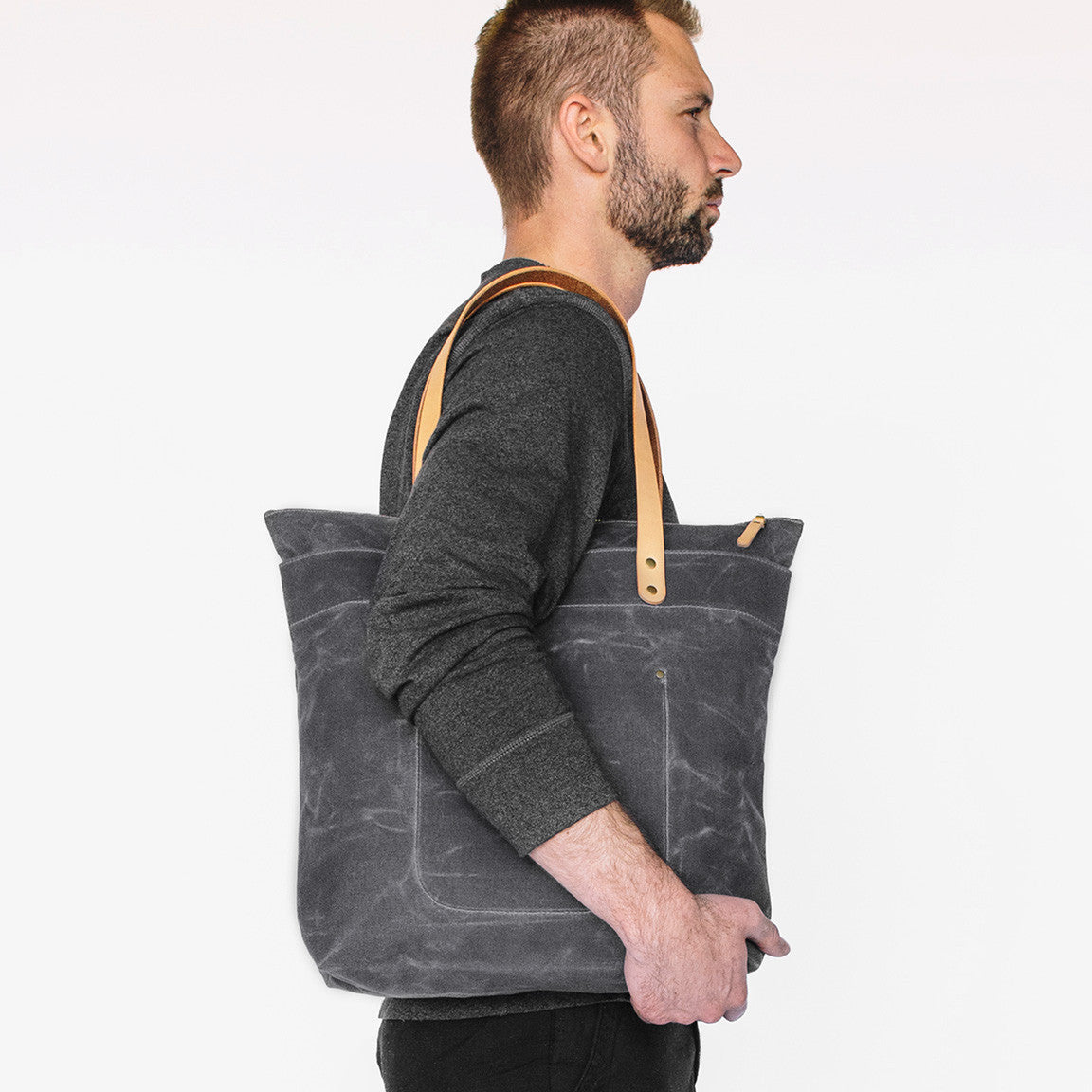 Winter Session Zip Top Tote in Grey
