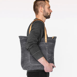 Winter Session Zip Top Tote in Grey