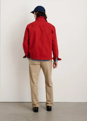 Alex Mill Garment Dyed Work Jacket Recycled Denim Red