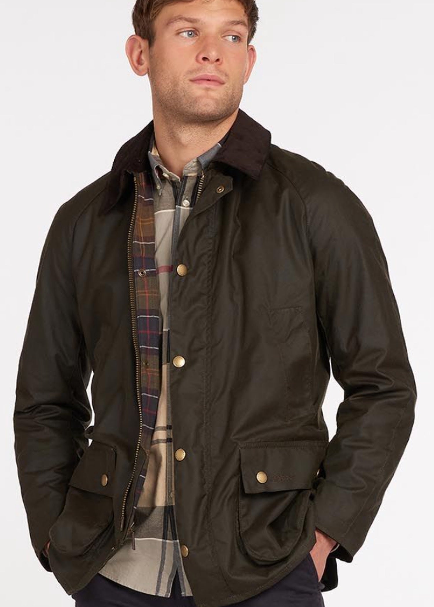 Barbour Ashby Wax Jacket in Olive - Mildblend Supply Co