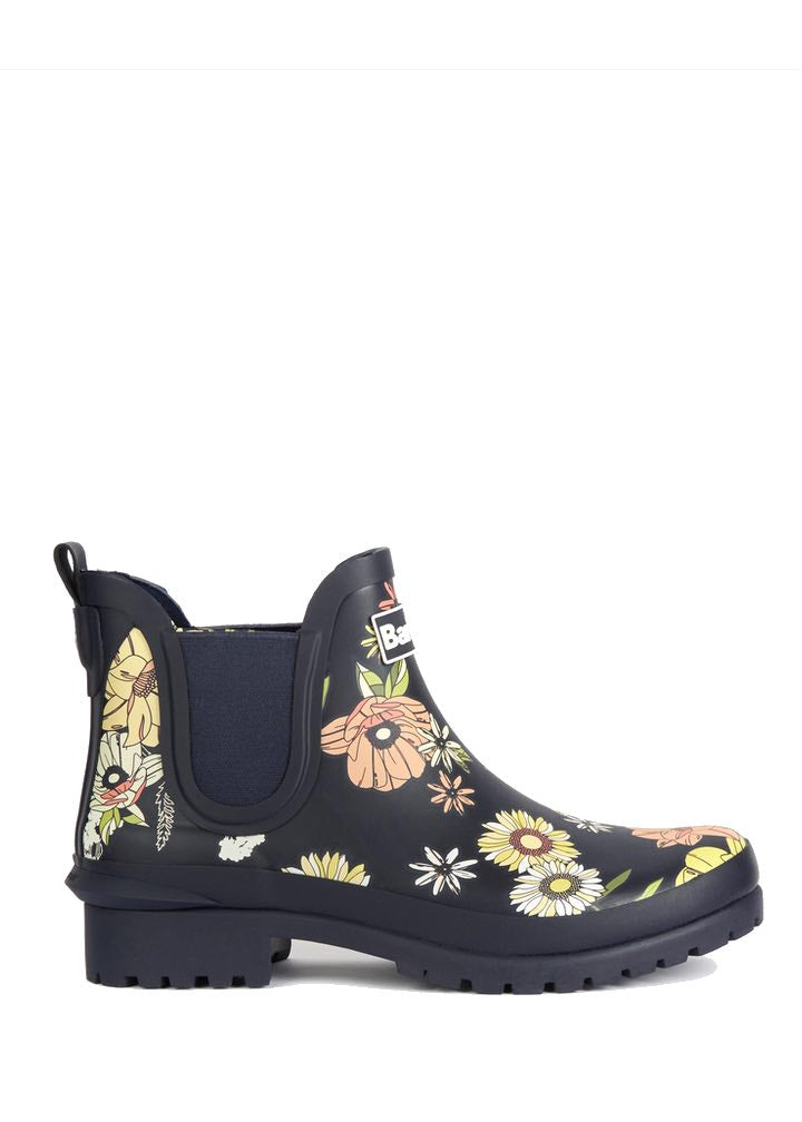 Barbour Wilton Women's Wellingtons in Navy Floral Mildblend