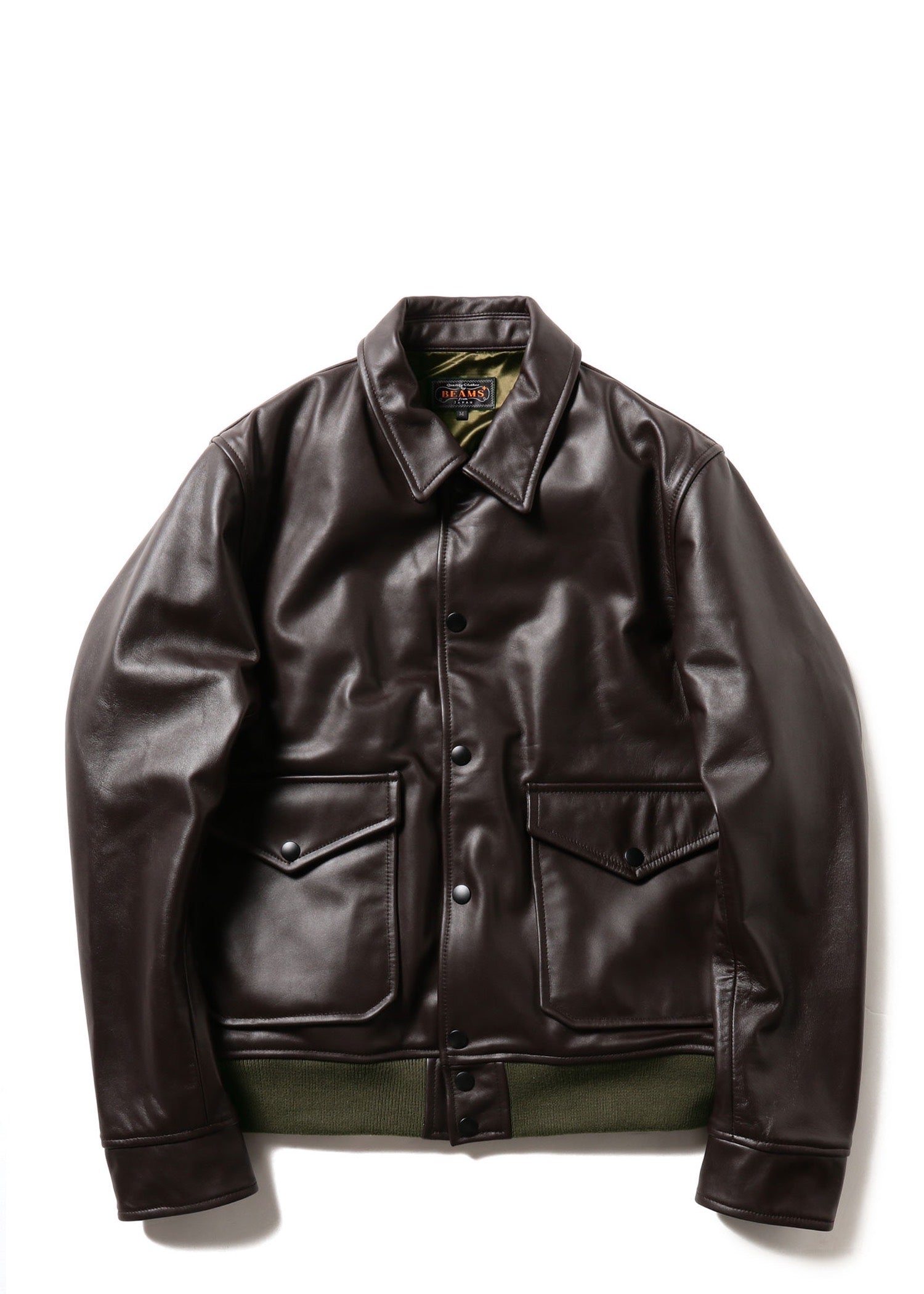 Beams Plus Leather Jacket Dark Brown