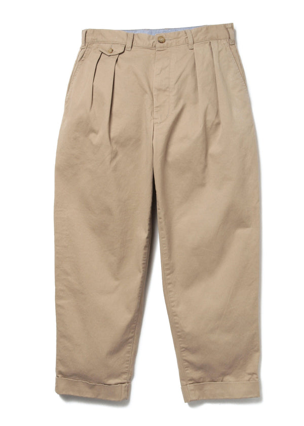 Beams Plus 2 Pleats Twill Khaki - Mildblend Supply Co