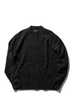 Beams Plus Cardigan Elbow Patch 7G Charcoal