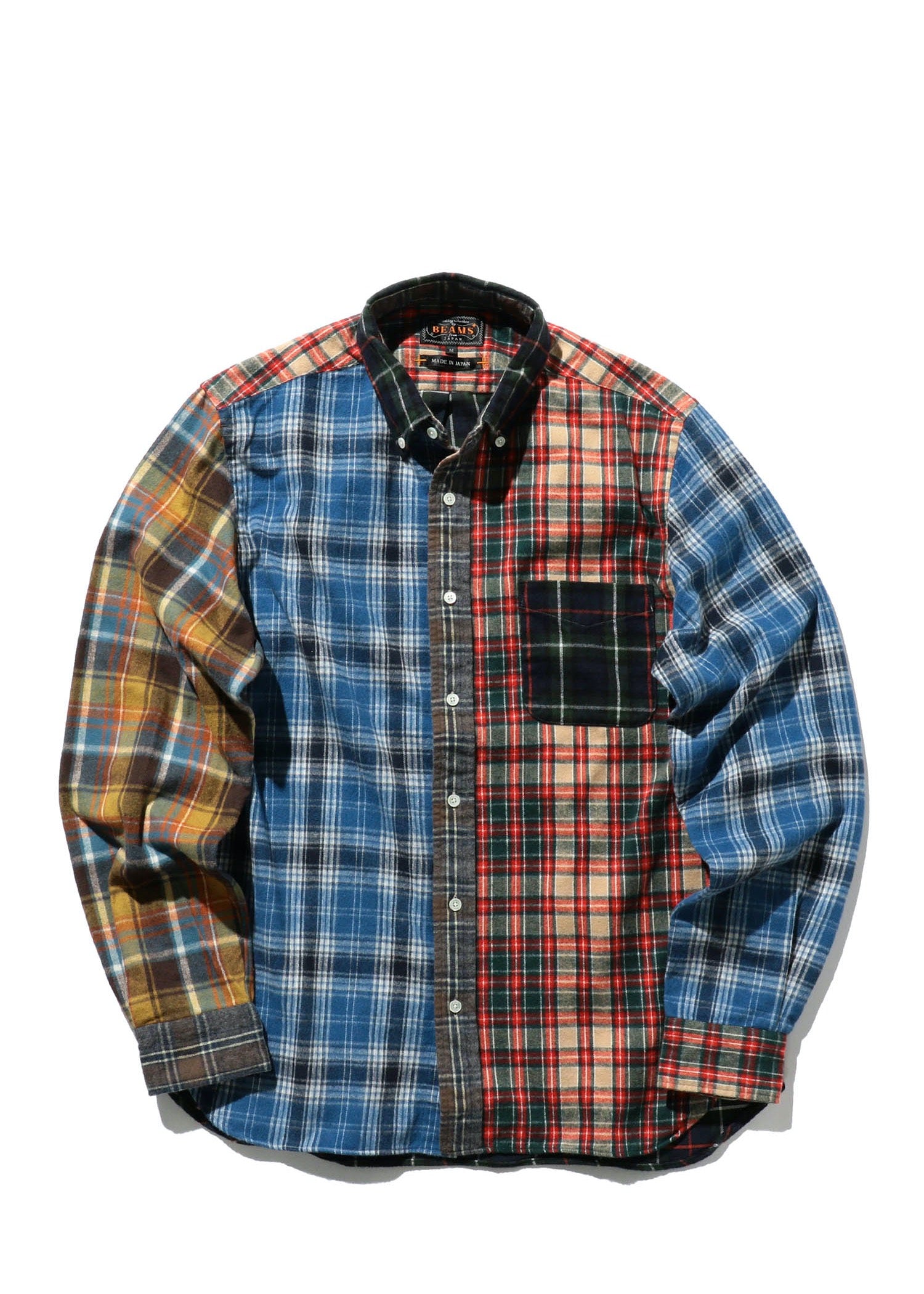 Beams Plus BD Flannel Check Panel Shirt Multi