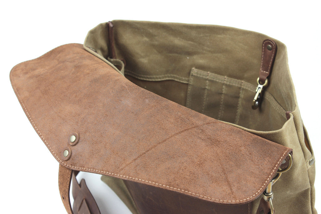 Sage leather and suede shoulder bag