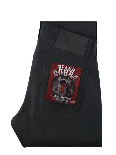 Naked and Famous Weird Guy Black Cobra Stretch Selvedge