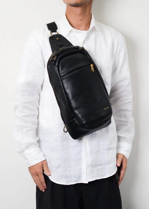 Master-Piece Gloss Leather Shoulder Bag in Black