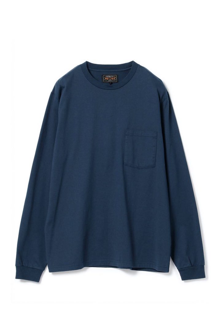 Beams Plus Japan Made Pocket T 40/2 Long Sleeve Navy