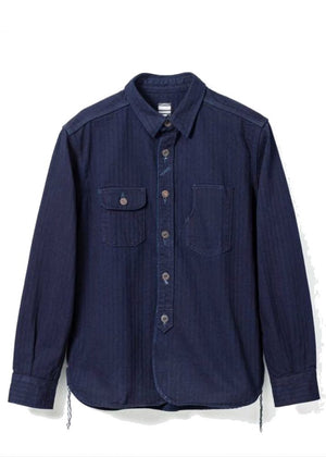 Momotaro Indigo Herringbone Work Shirt