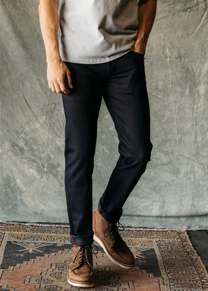 Men's Straight Cut Selvedge Jean - Black Raw Denim - Community Clothing