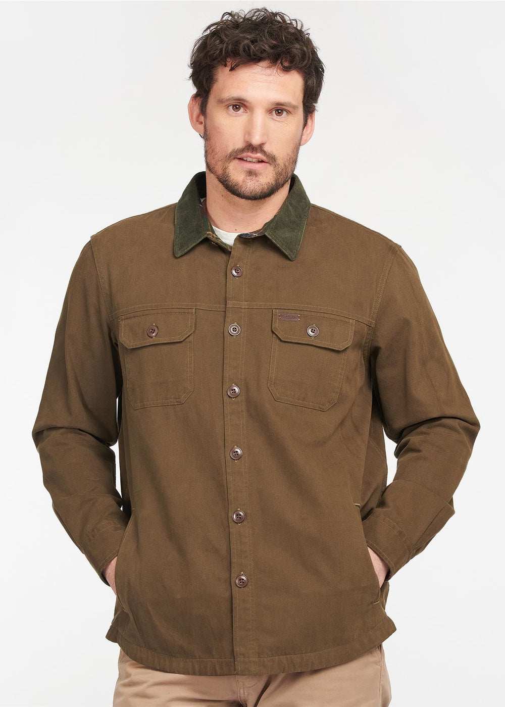 Barbour Catbell Overshirt in Dark Olive