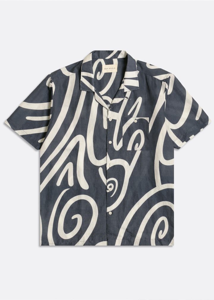 Far Afield Tenteo Swirl Blue Light Shirt