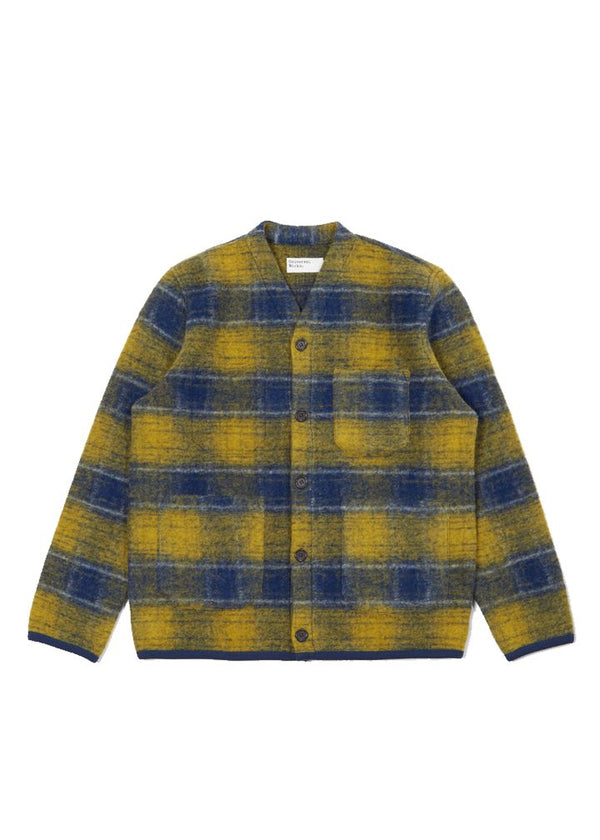 Universal Works Cardigan in Austin Wool Yellow