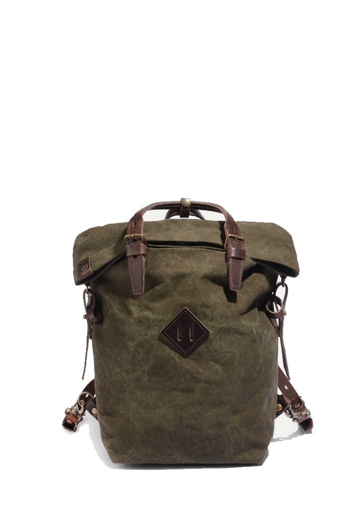 Bleu de Chauffe Zeppo Khaki Olive Waxed Business Bag