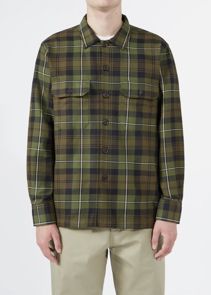 Universal Works Utility Shirt Olive Plaid