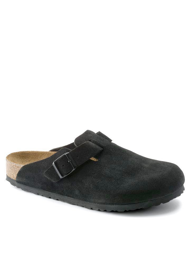 Birkenstock Boston 0660471 Black Suede Leather