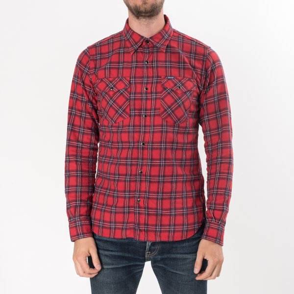 Iron Heart IHSH-179 Red Check 6oz Flannel