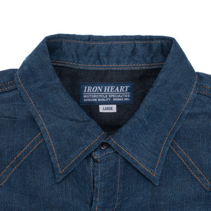 Iron Heart 6.5oz Linen Denim Sawtooth Shirt IHSH-197-LIN