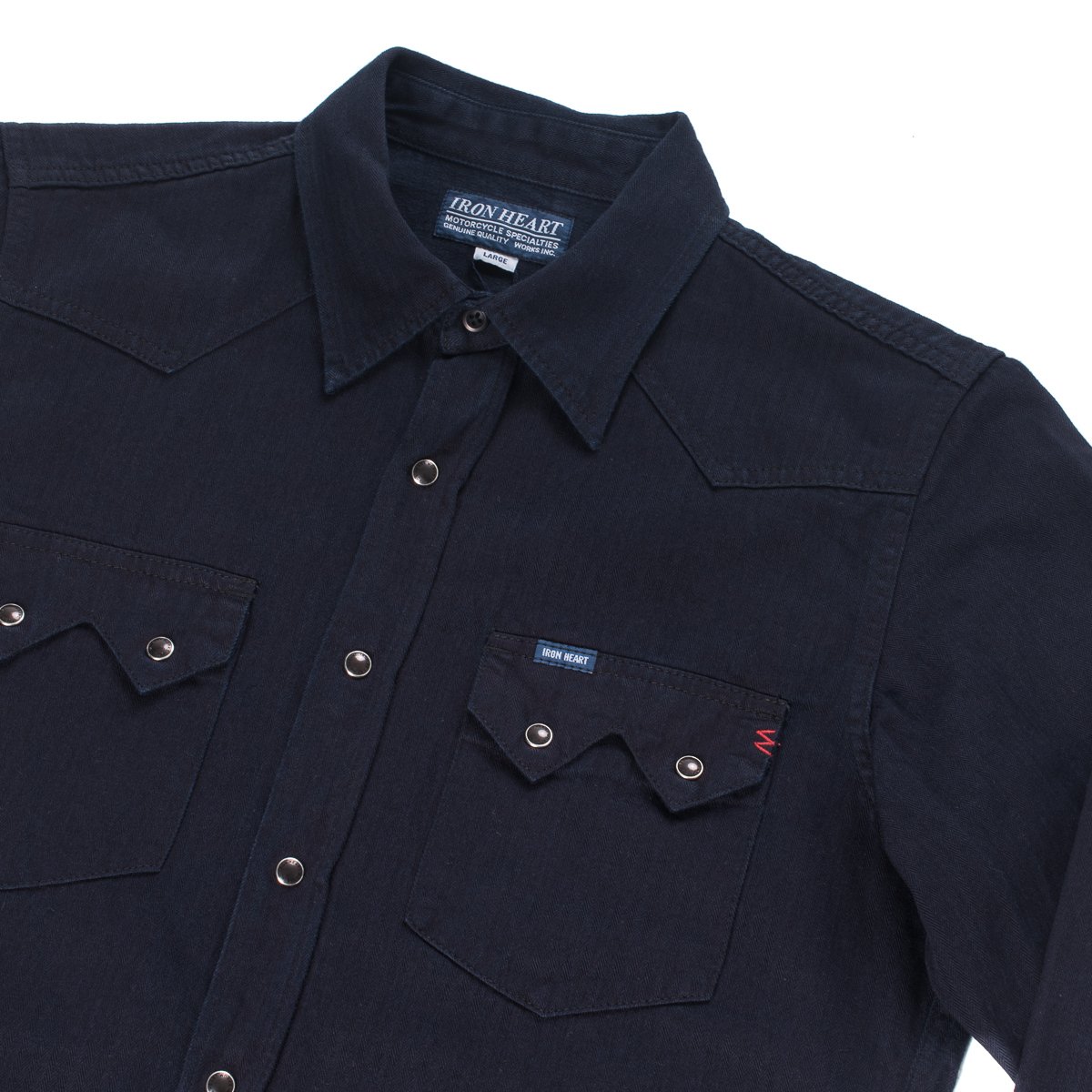 Iron Heart Cotton Linen Indigo Dyed Sawtooth Shirt IHSH-198