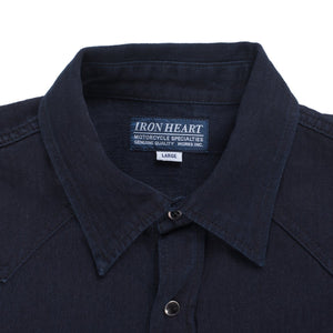 Iron Heart Cotton Linen Indigo Dyed Sawtooth Shirt IHSH-198