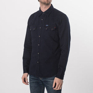 Iron Heart Cotton Linen Indigo Dyed Sawtooth Shirt IHSH-198