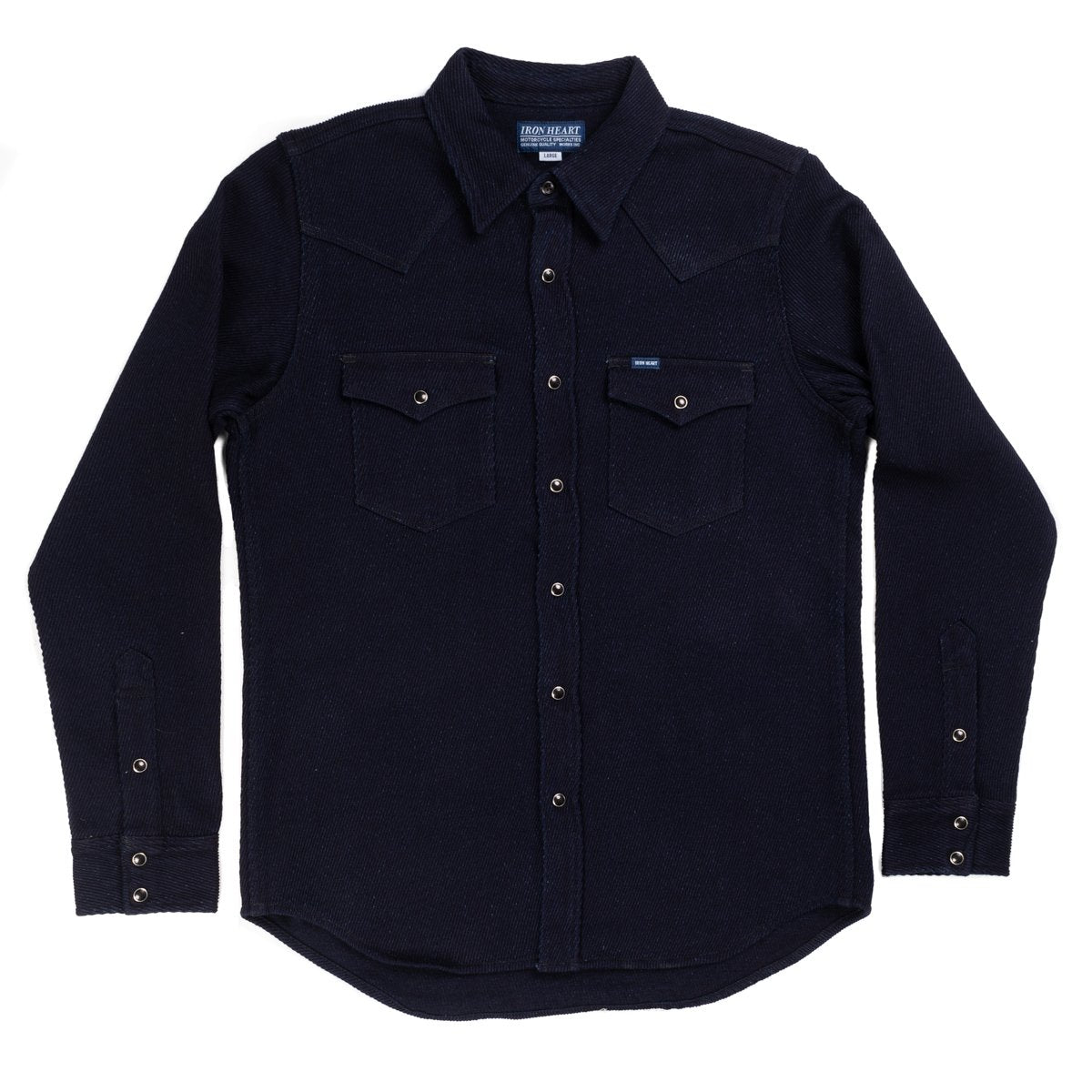 Iron Heart IHSH-208 Indigo Kersey Western Shirt