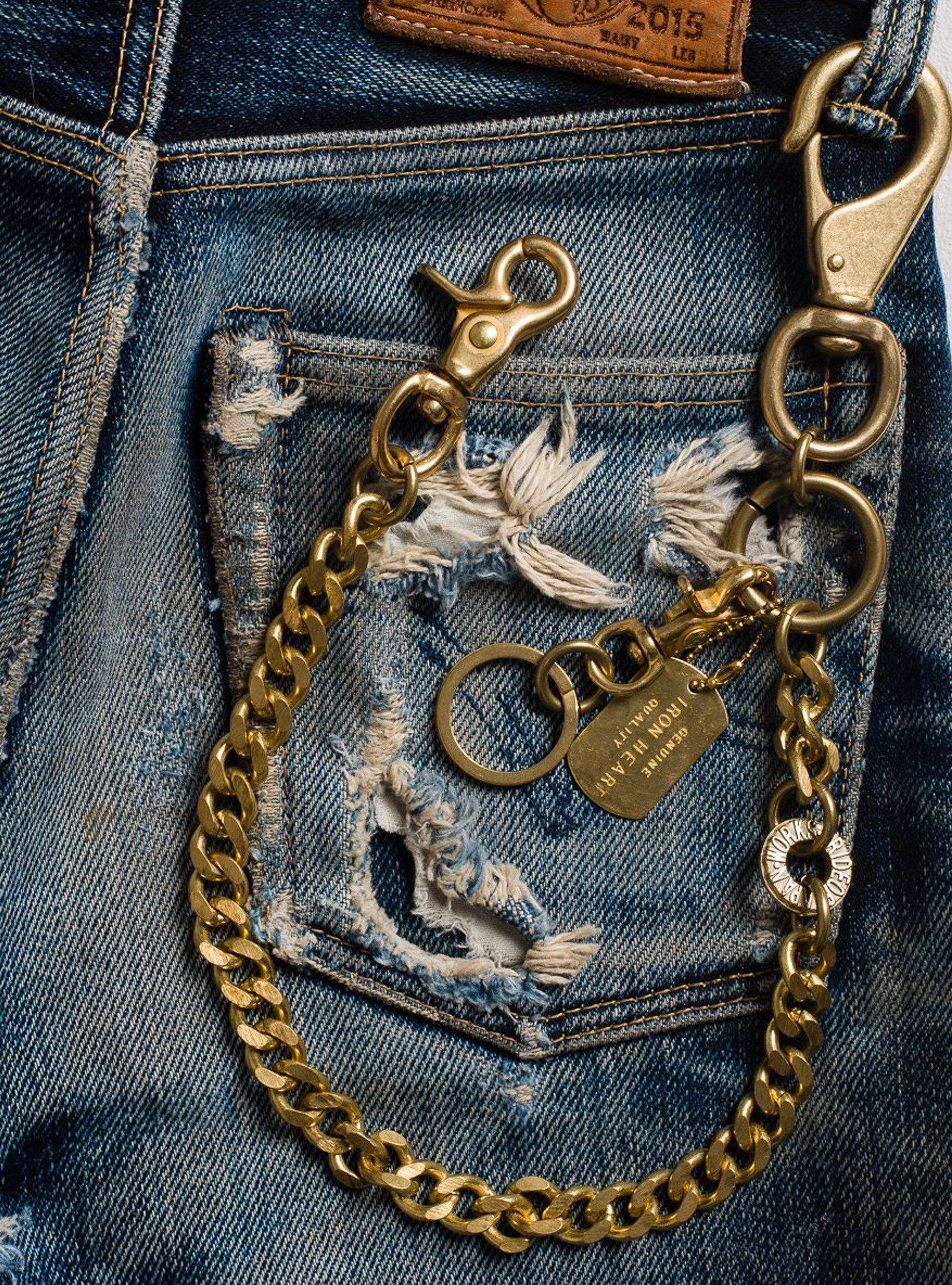 Iron Heart Brass Wallet Chain with Hook