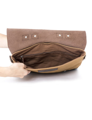 Enter Leather/Canvas Messenger Tote