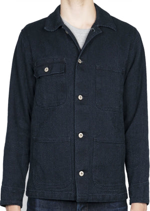 Naked & Famous Chore Coat Indigo Basketweave