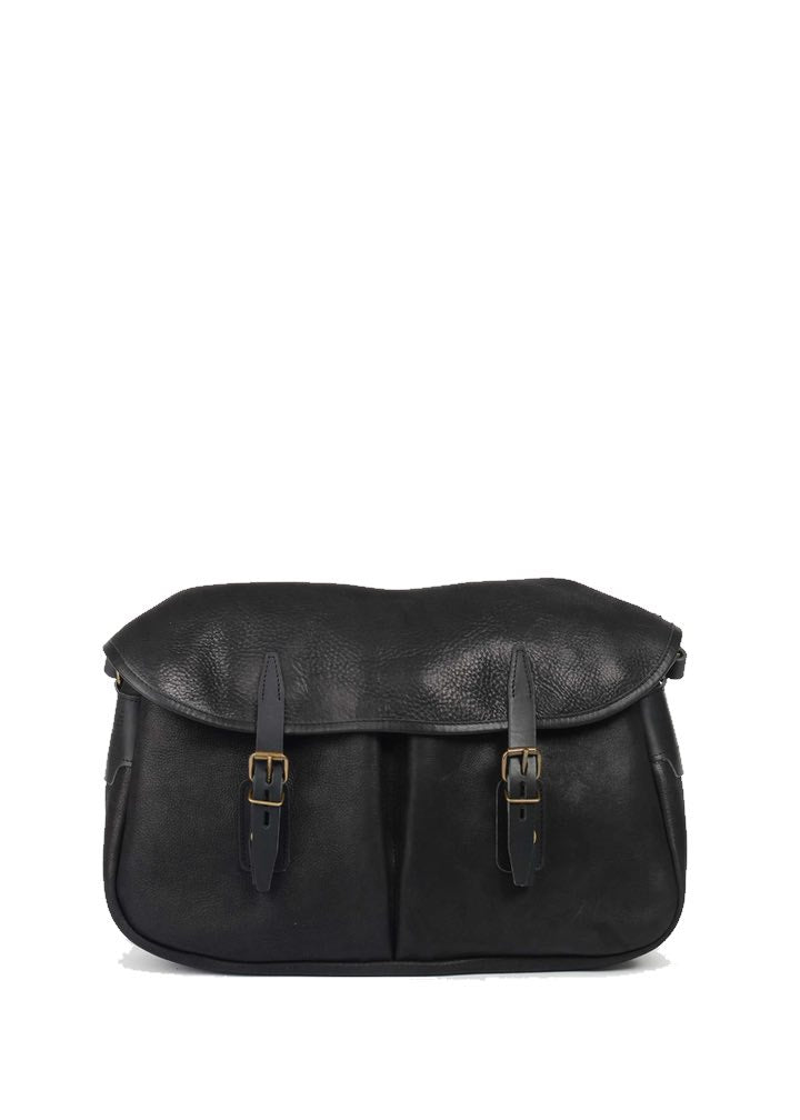 bleu de chauffe Musette M Charcoal Black Leather