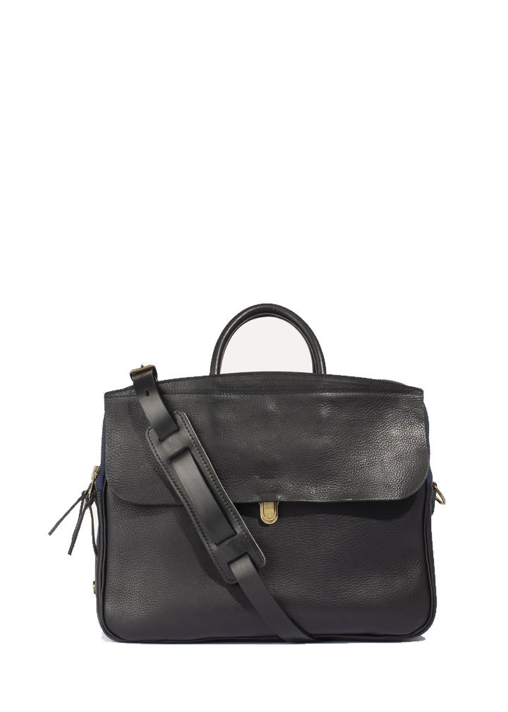 bleu de chauffe Zeppo briefcase Black Leather