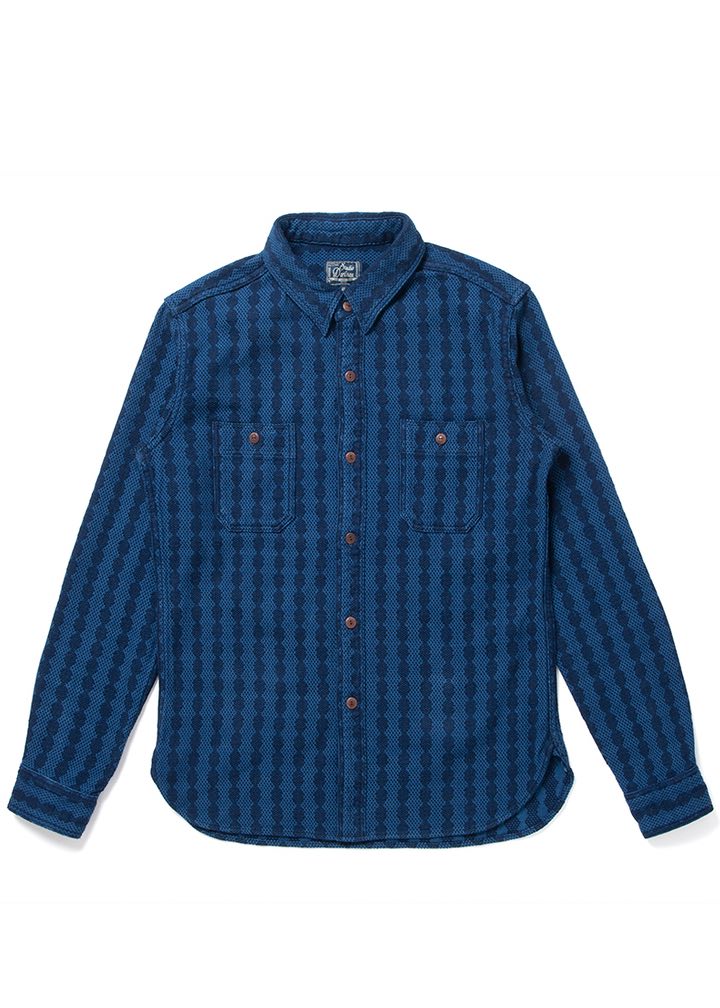 Studio D'Artisan Dobby Weave Shirt Indigo