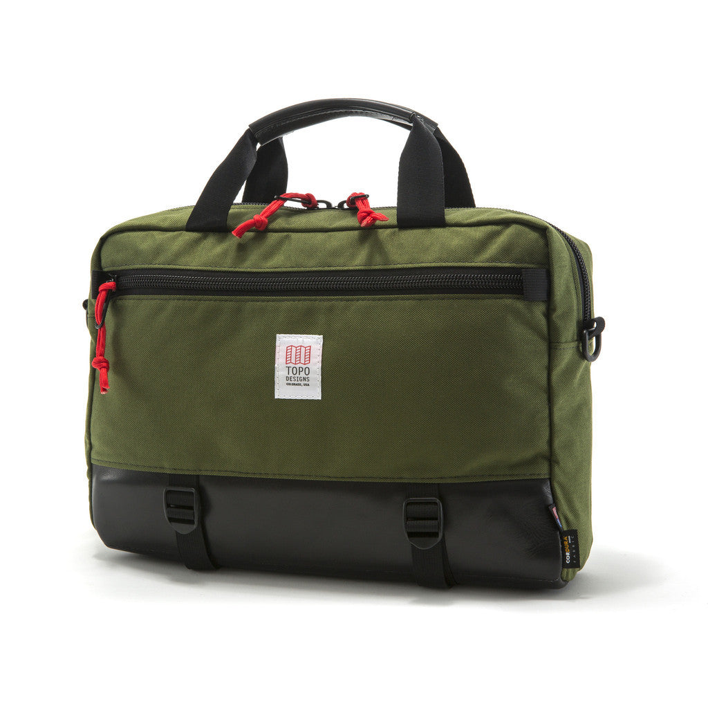 Topo Designs Commuter Briefcase in Olive/Leather