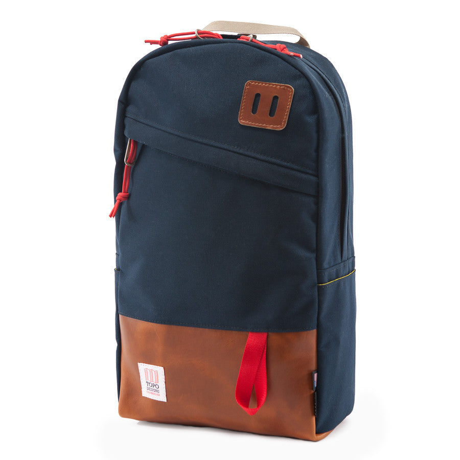 Topo Designs Daypack in Navy/Leather