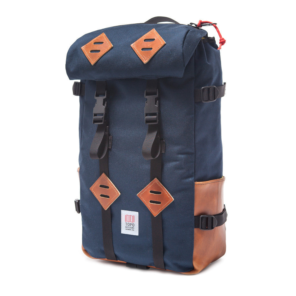 Topo Designs Klettersack Navy/Brown Leather