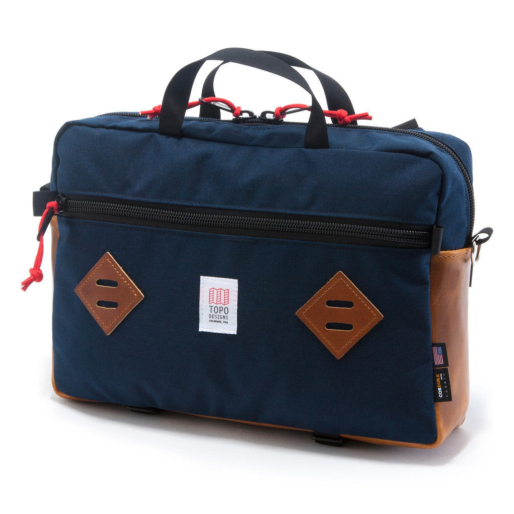 Topo Designs Mountain Briefcase Navy/Leather