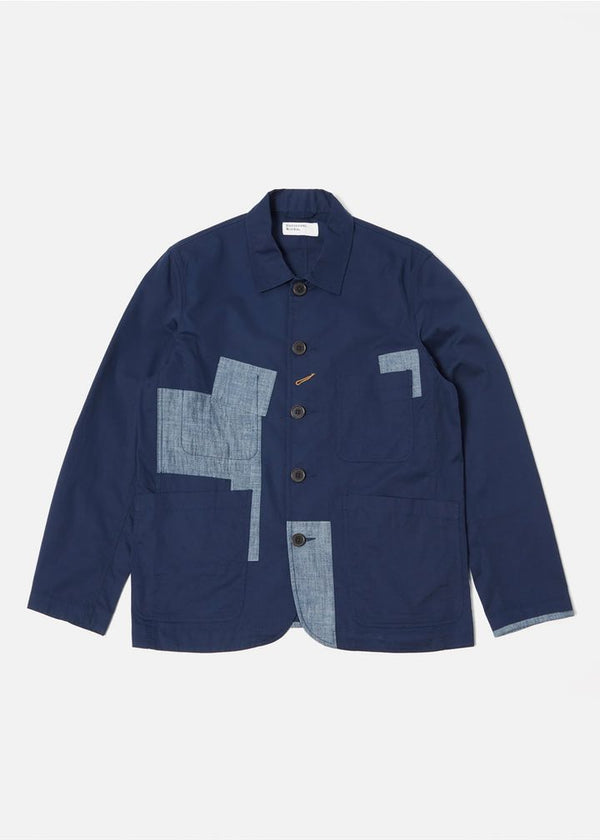 Universal Works Patched Bakers Jacket in Navy Fine Twill/Chambray -  Mildblend Supply Co