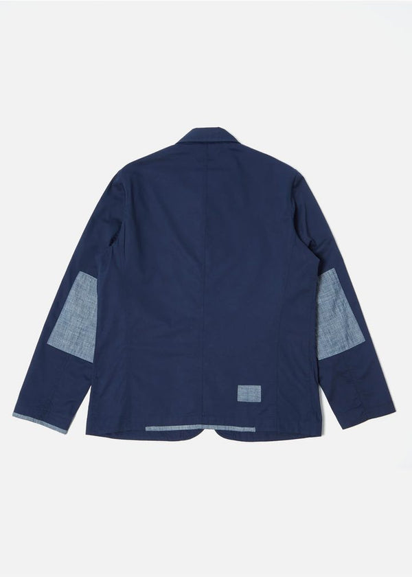 Universal Works Patched Bakers Jacket in Navy Fine Twill/Chambray -  Mildblend Supply Co