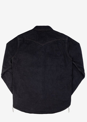 Iron Heart 18oz Vintage Selvedge Denim CPO Shirt - Indigo Overdyed Black