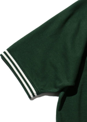 Beams Plus Short Sleeve Rib Line Print Green