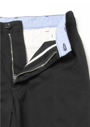 Beams Plus 2 Pleat Cotton Twill Pants Black
