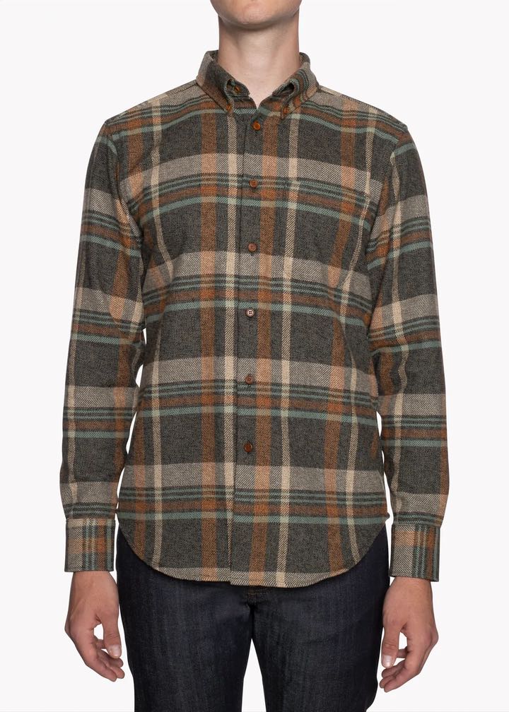 Naked & Famous Easy Shirt Heavy Vintage Flannel Blue/Rust