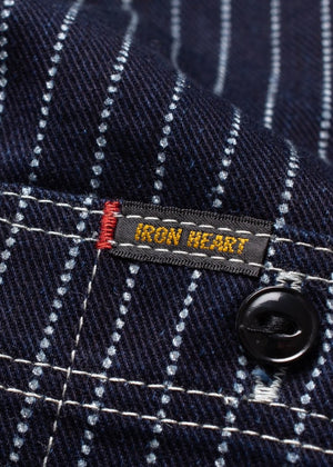 Iron Heart 12oz Wabash Work Shirt Indigo with Black Button