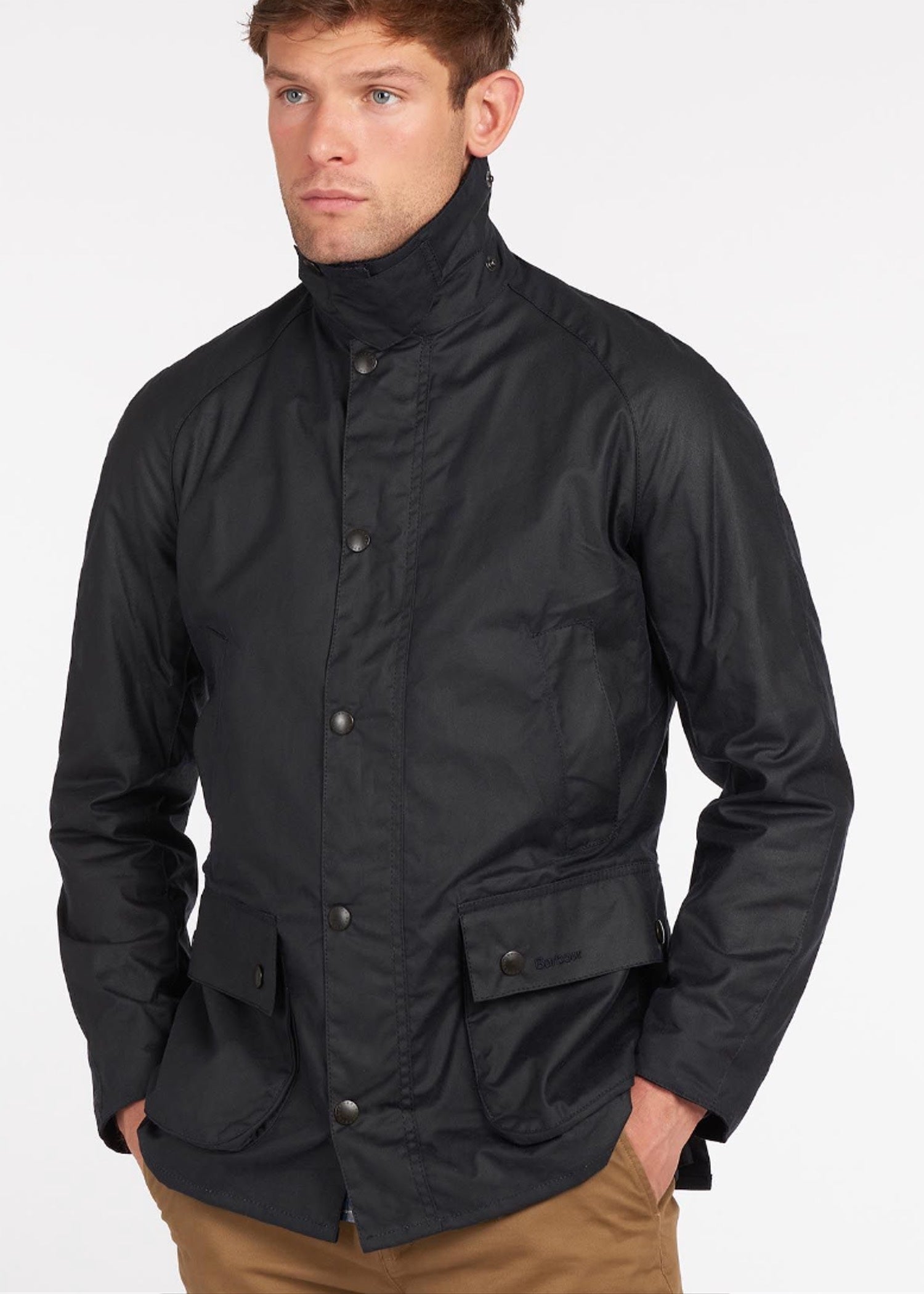 Barbour Ashby Wax Jacket in Navy - Mildblend Supply Co
